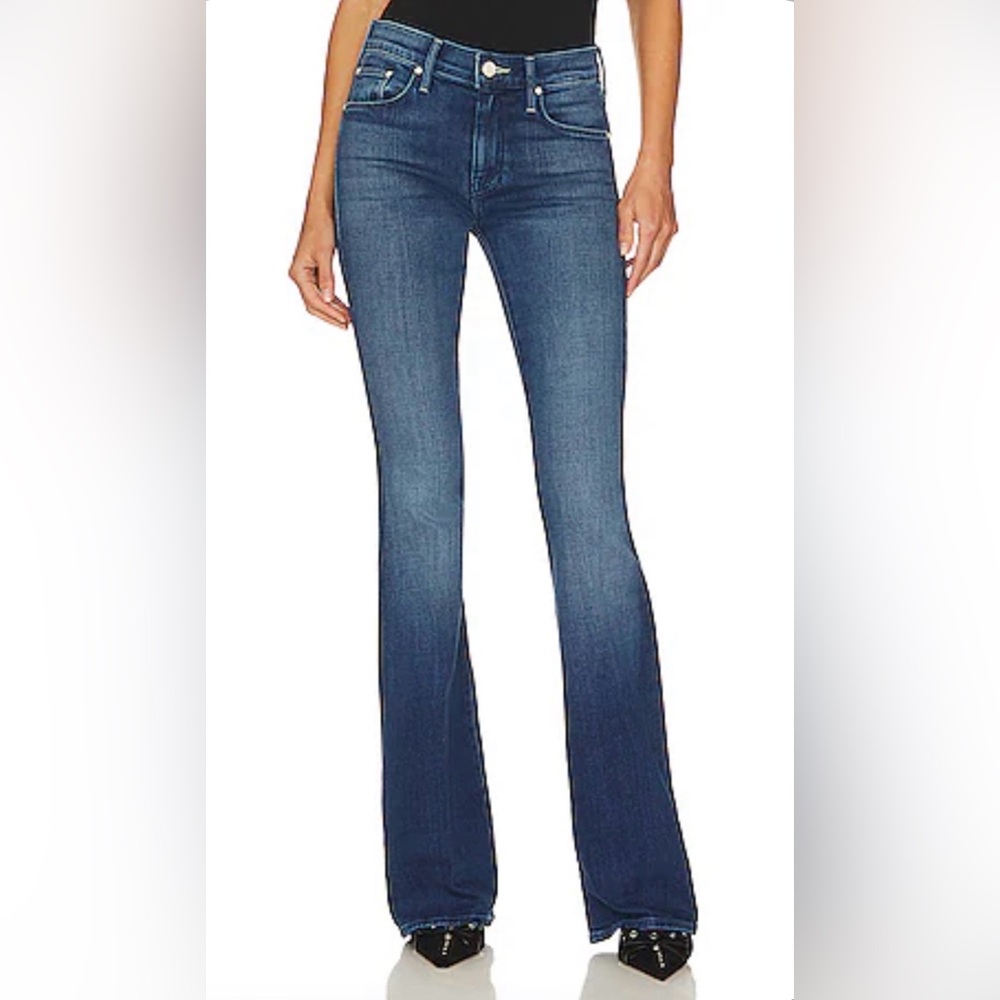 MOTHER The Down Low Weekender Heel Jeans in High Tide